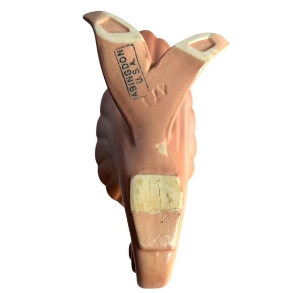 VTG ABINGDON USA Pink Ceramic Cornucopia Planter Shell Vase MCM Art Deco 471 - Picture 7 of 8